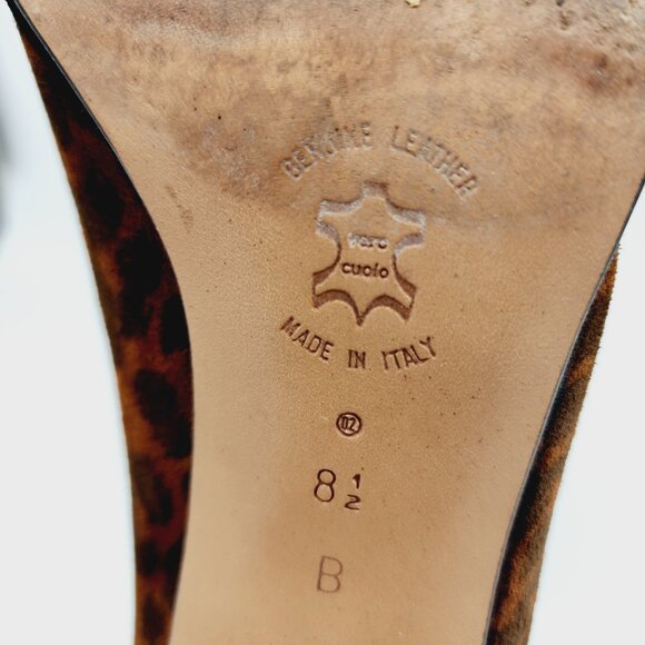 Amalfi Vilma Pumps Heels Womens Size 8.5B Leather Made In Italy Cheetah Print - Picture 7 of 9